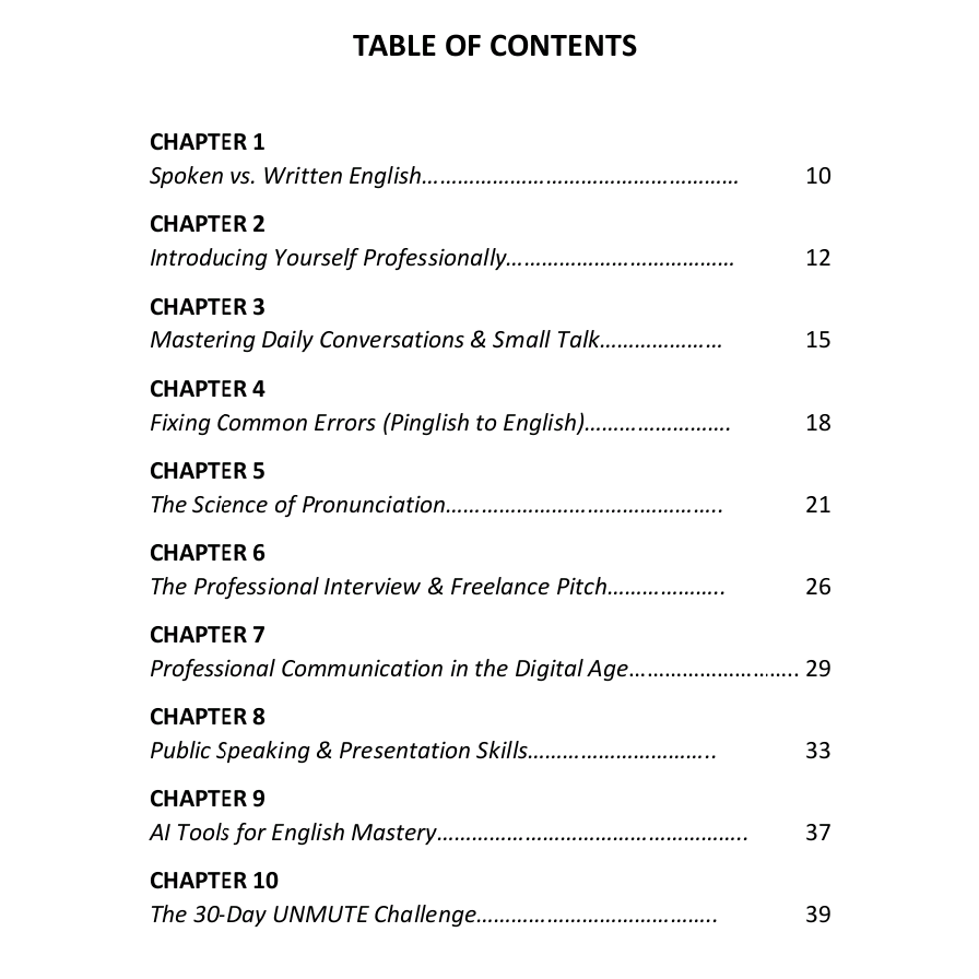Master Spoken English: The Unmute Your Success Guide.